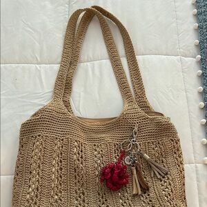 Handcrafted Tan Crochet Tote Bag